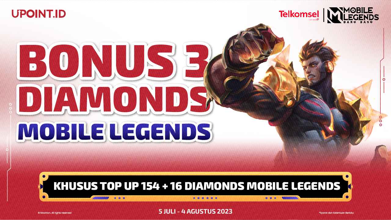 Top Up Mobile Legends pakai Telkomsel di UPOINT.ID dapat Bonus Diamonds!