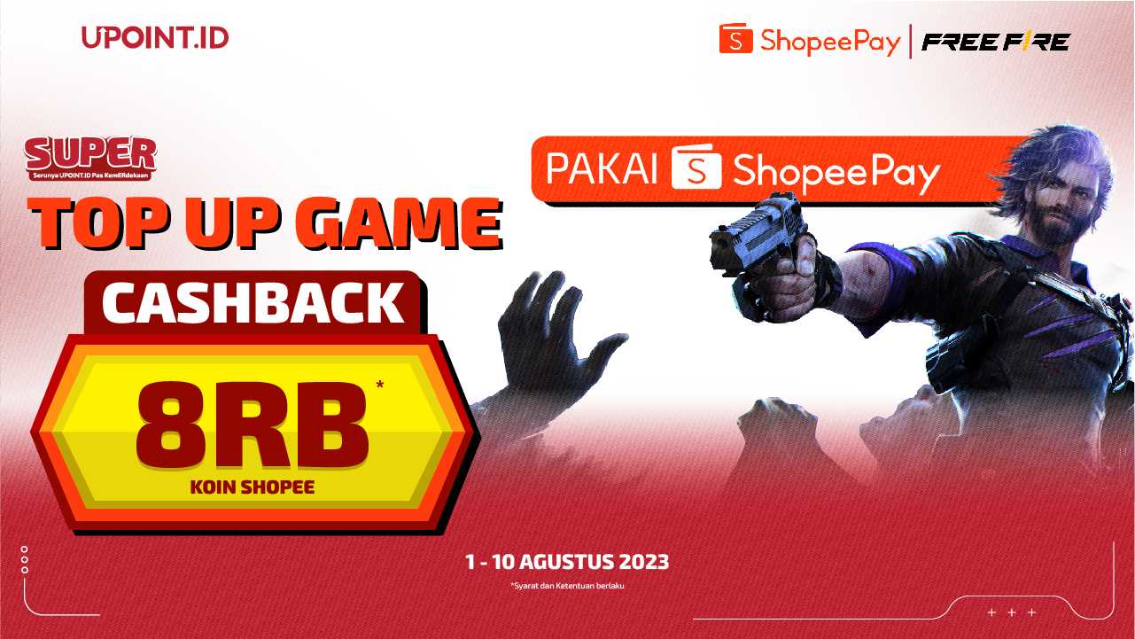 CASHBACK Koin Shopee untuk Kamu yang Top Up Diamonds Free Fire pakai ShopeePay di UPOINT.ID