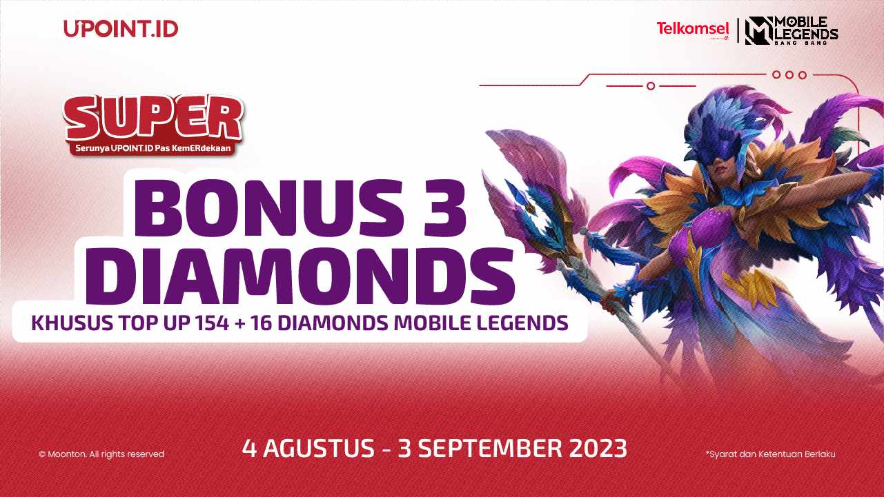 Bonus Diamond untuk Kamu yang Top Up Mobile Legends Menggunakan Telkomsel di UPOINT.ID!