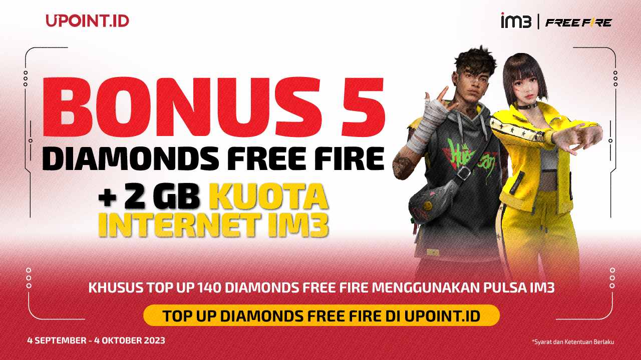 Top Up Free Fire mu di UPOINT.ID pakai IM3 dan Dapatkan Bonus Diamonds dan Kuota!