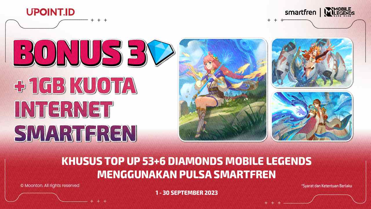 Bonus Diamonds dan Kuota dengan Top Up Diamonds Mobile Legends di UPOINT.ID pakai Smartfren