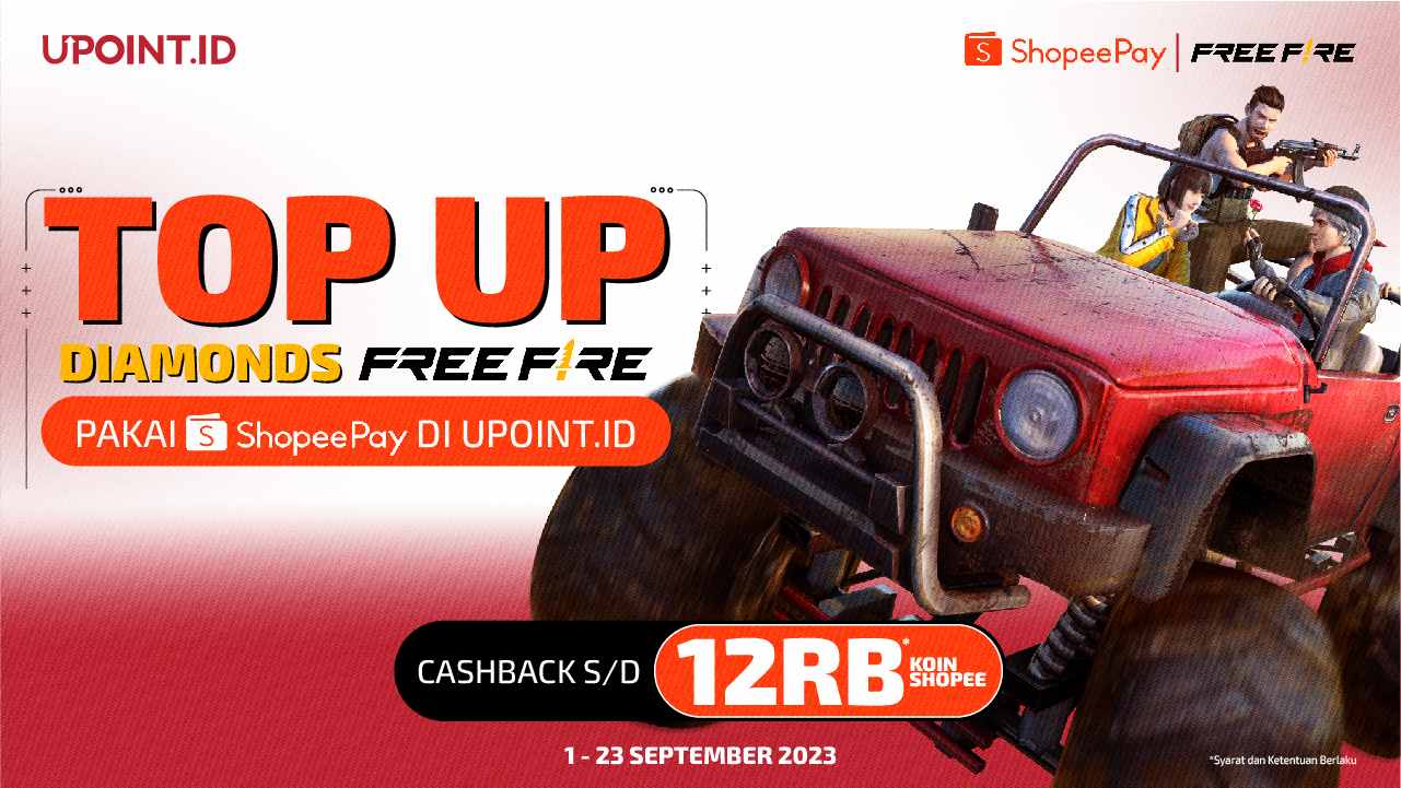 CASHBACK 12RB Koin Shopee Buat Kamu yang Top Up Free Fire di UPOINT.ID pakai ShopeePay