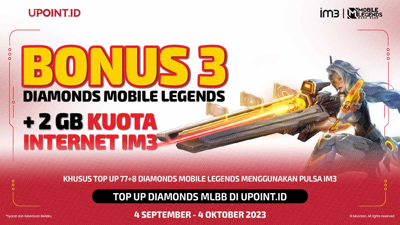 Dapatkan Bonus Diamonds dan Kuota IM3 dengan Cara Top Up Mobile Legends Mu di UPOINT.ID