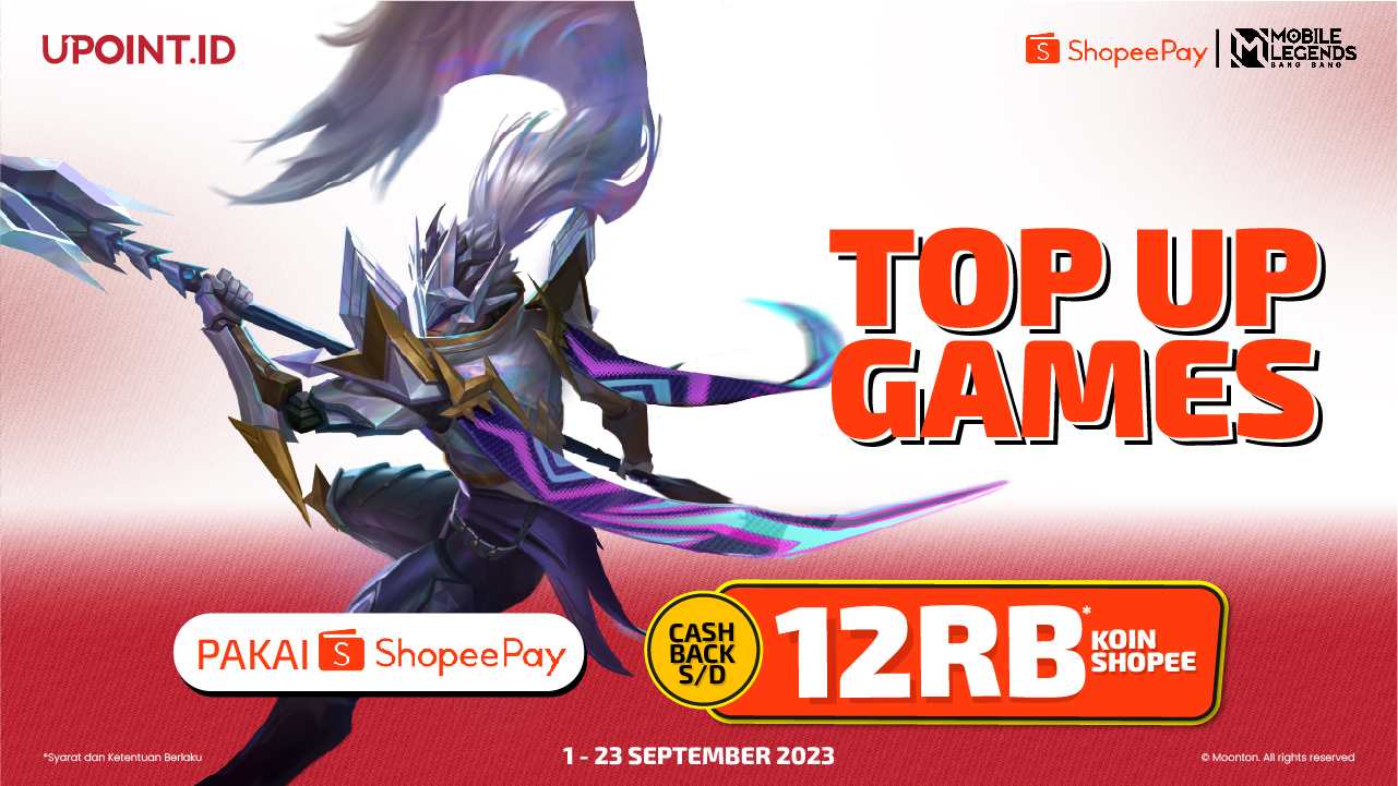 CASHBACK 12RB Koin Buat Kamu yang Top Up Game Apapun di UPOINT.ID pakai ShopeePay