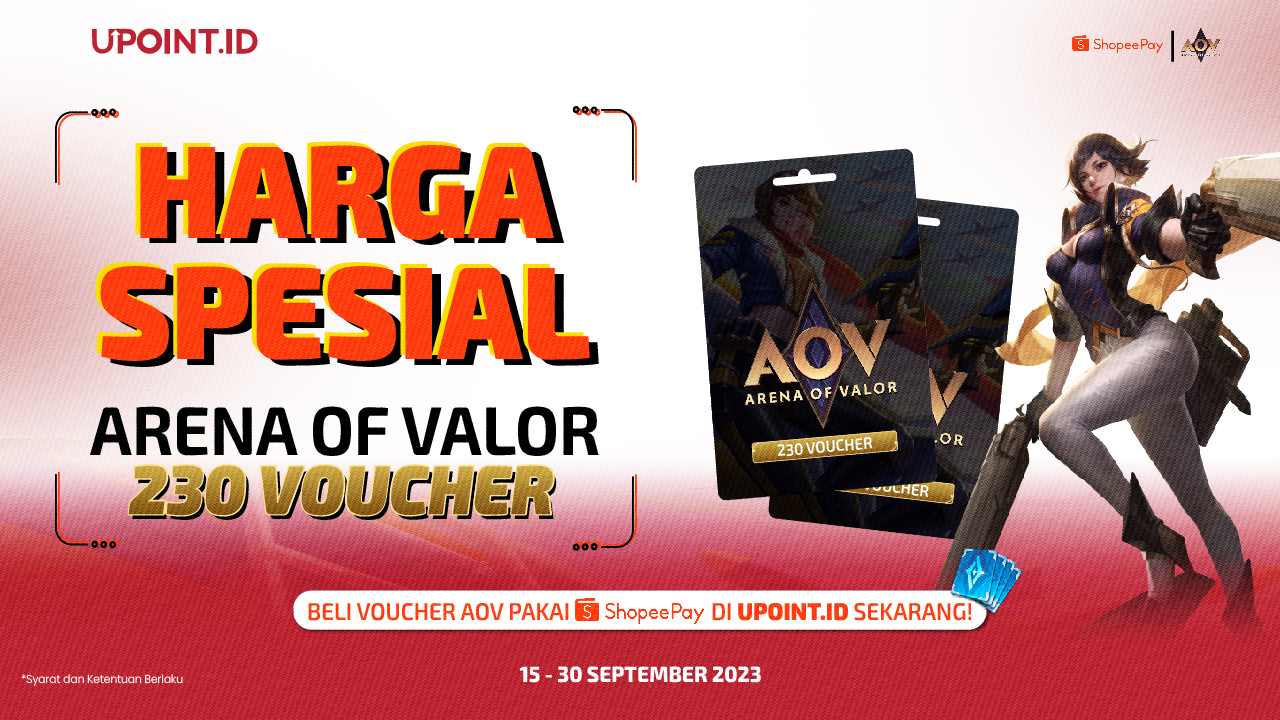 Harga Special 230 Voucher AOV di UPOINT.ID Buat Kamu yang Top Up pakai ShopeePay