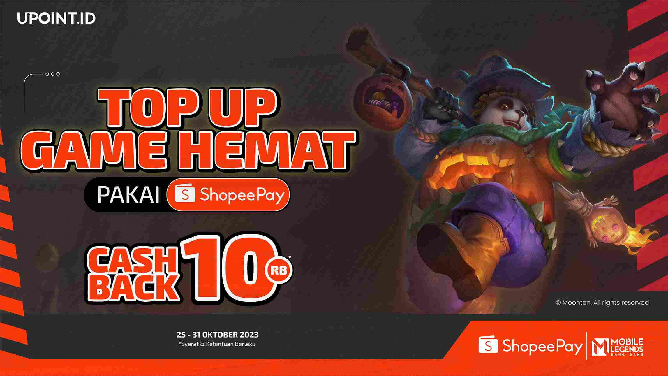 Top Up Game Makin Hemat di UPOINT.ID Pakai ShopeePay Dapat Cashback 10 Ribu!