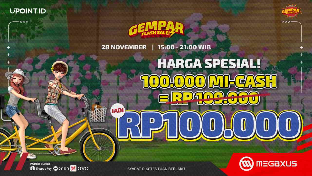 GEMPAR! Promo Spesial Potongan Harga MI-Cash Megaxus Denom 100.000 di UPOINT.ID!