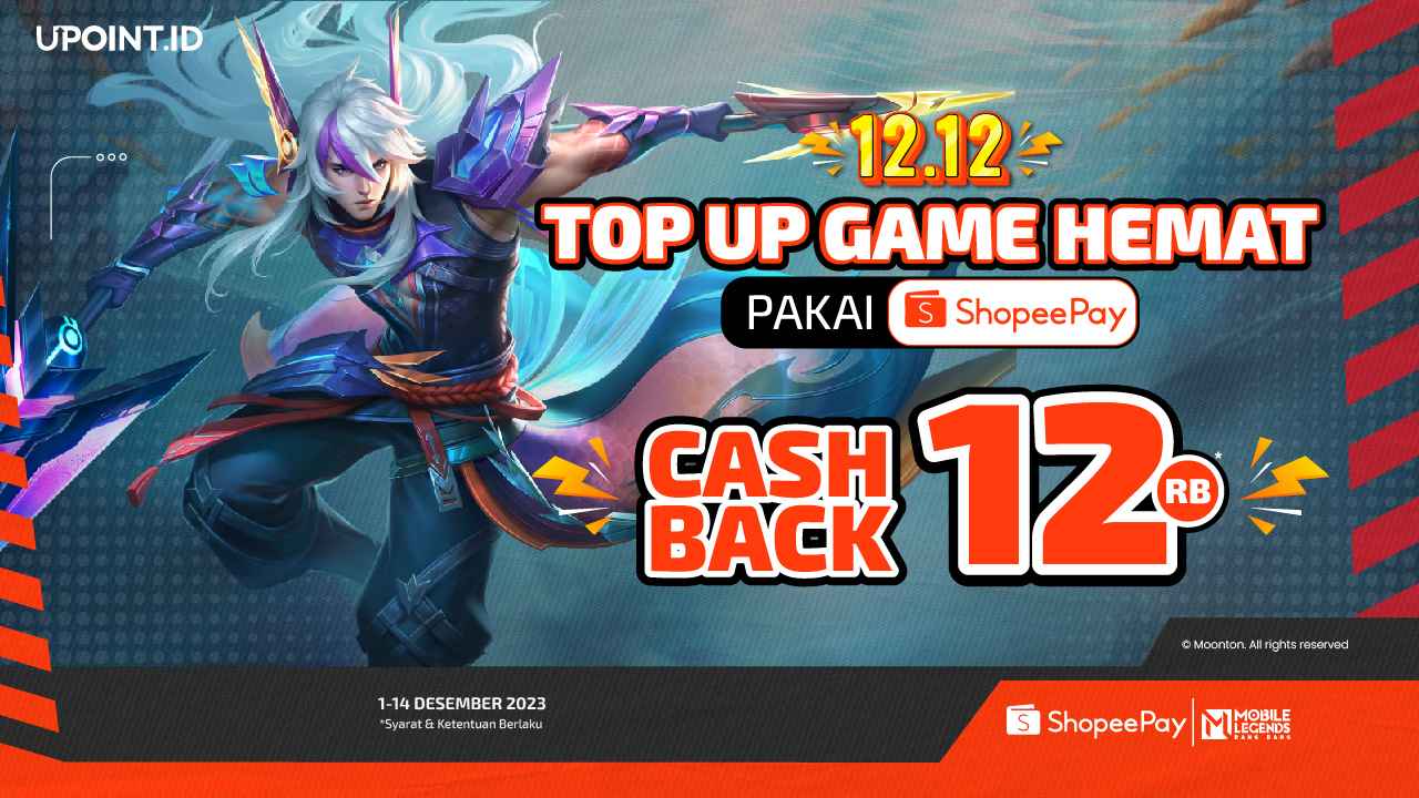 PROMO Spesial 12.12 Top Up Game Apapun di UPOINT.ID pakai ShopeePay dapat Cashback 12RB!