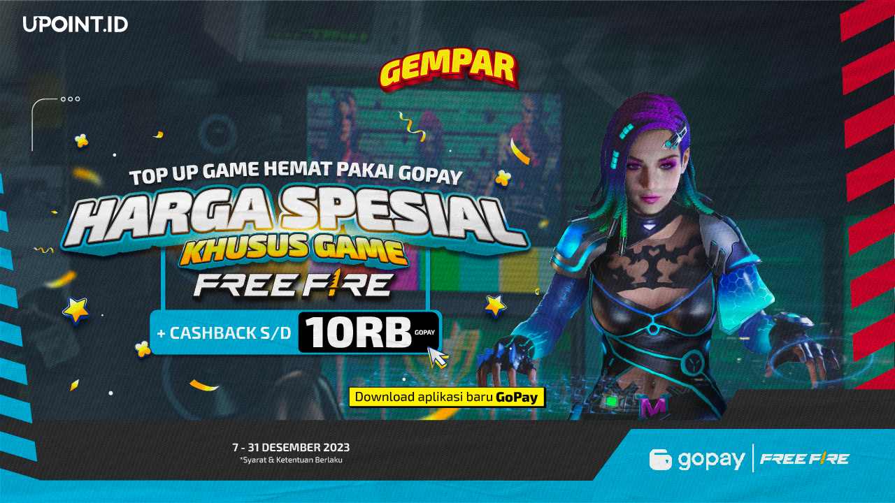 CASHBACK sampai 10RB Buat Kamu yang Top Up Free Fire pake GoPay di UPOINT.ID