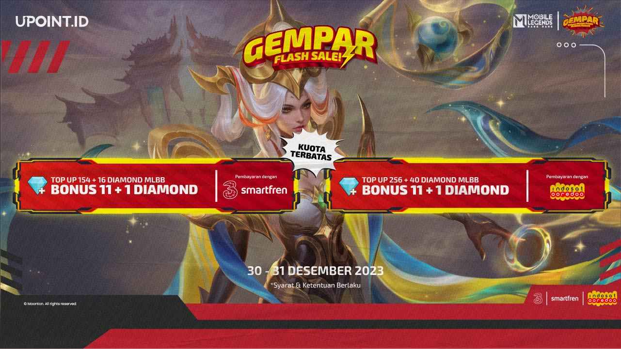 Promo Akhir Tahun! Top Up Mobile Legends Pakai Pulsa Bonus Diamonds + Skin!