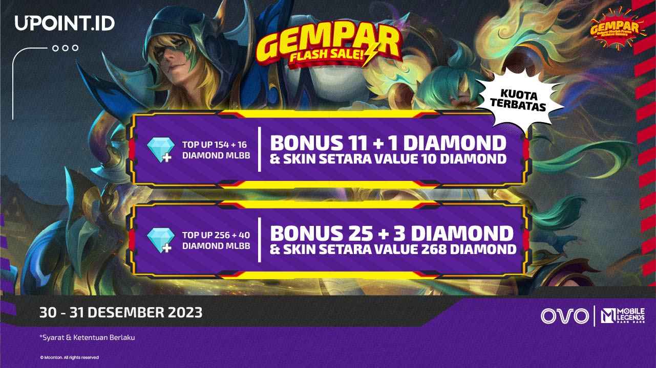 Promo Akhir Tahun! Top Up Mobile Legends Pakai OVO Bonus Diamonds + Skin!