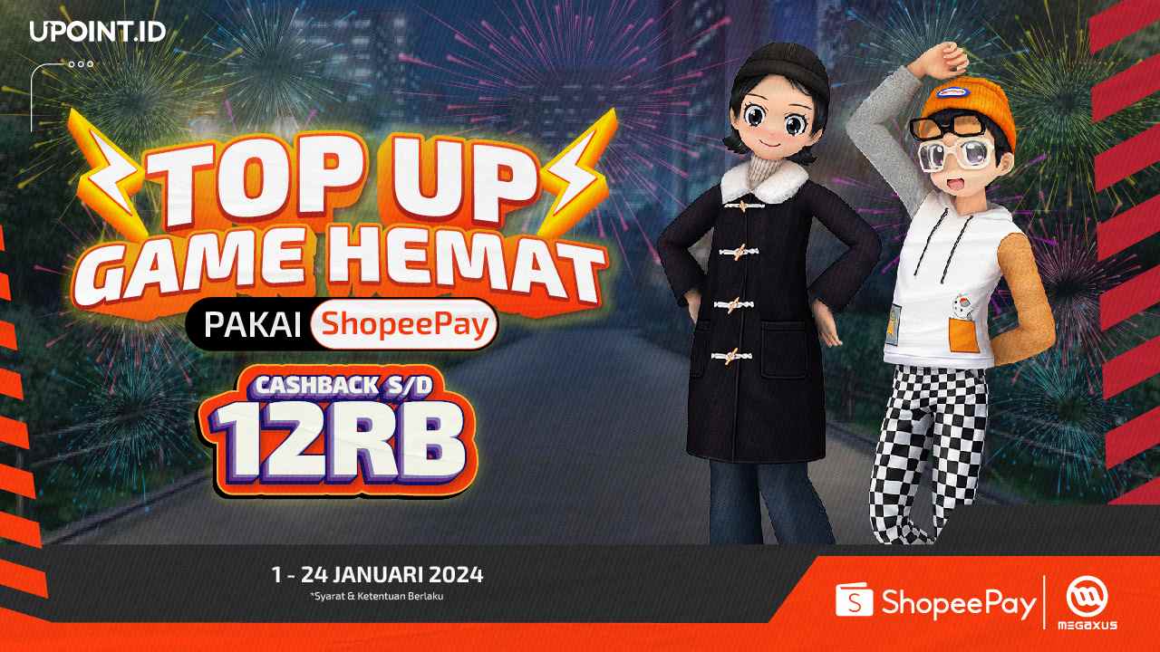 Top Up Games Megaxus di UPOINT.ID pakai ShopeePay dan Dapatkan Cashback Sampai 12RB!