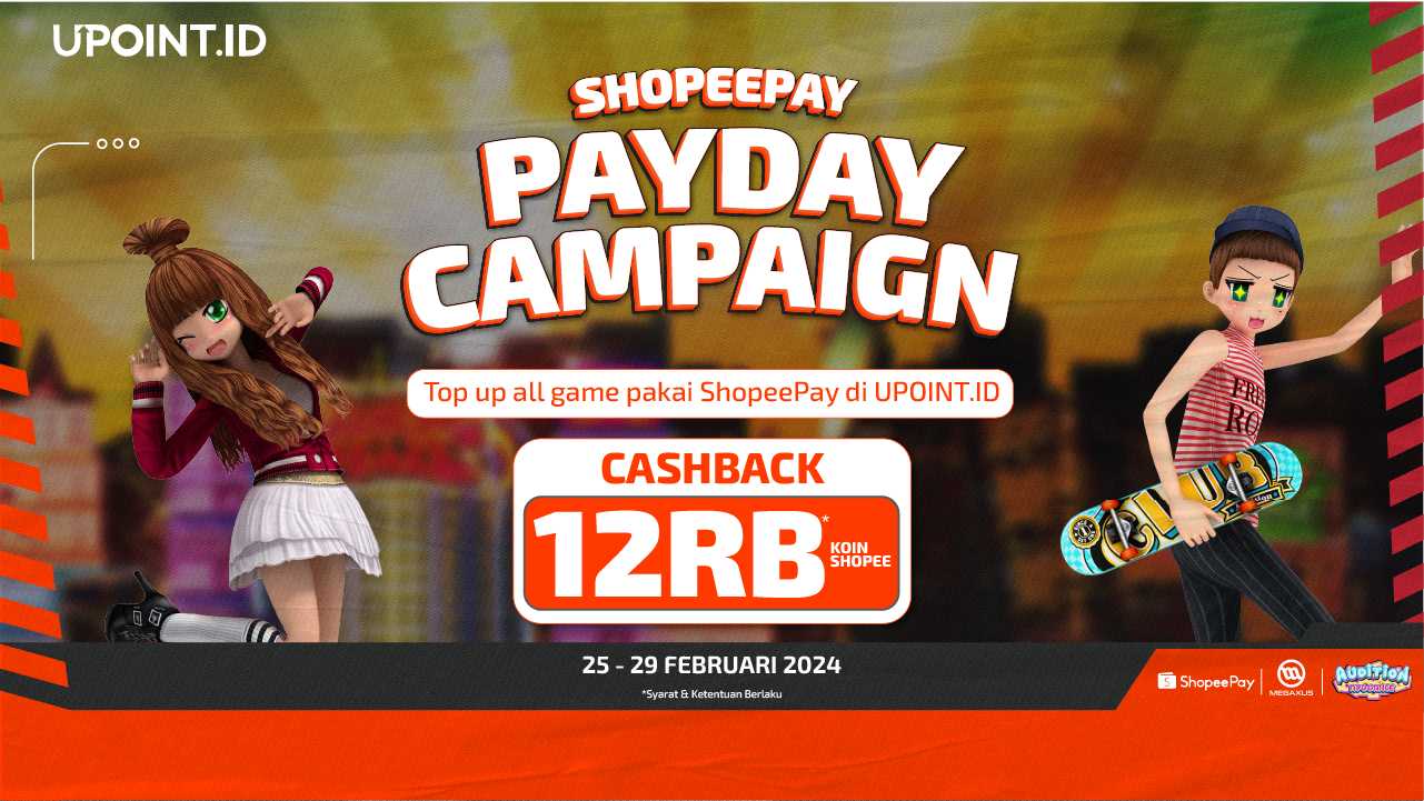 Promo Cashback Eksklusif Top Up Game Apapun pakai ShopeePay di UPOINT.ID!