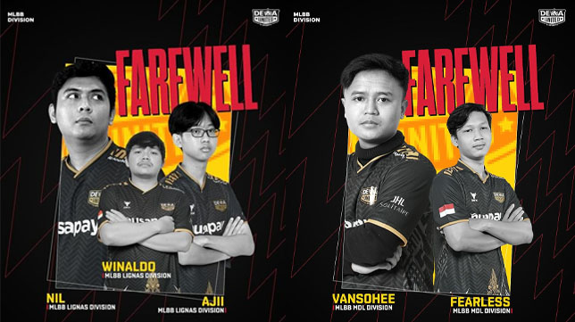 Dewa United Esports Farewell 5 Player MLBB Sekaligus