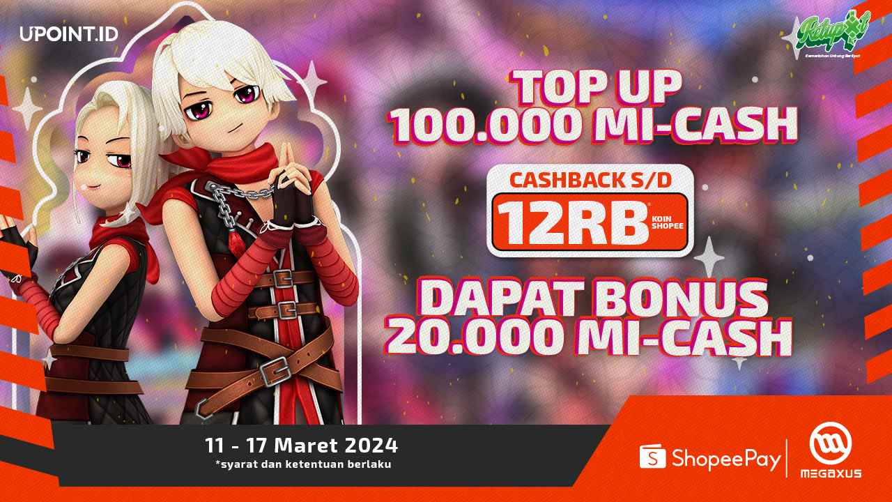 Dapatkan Bonus MI-Cash dan Cashback Koin Shopee dengan Top Up di UPOINT.ID!