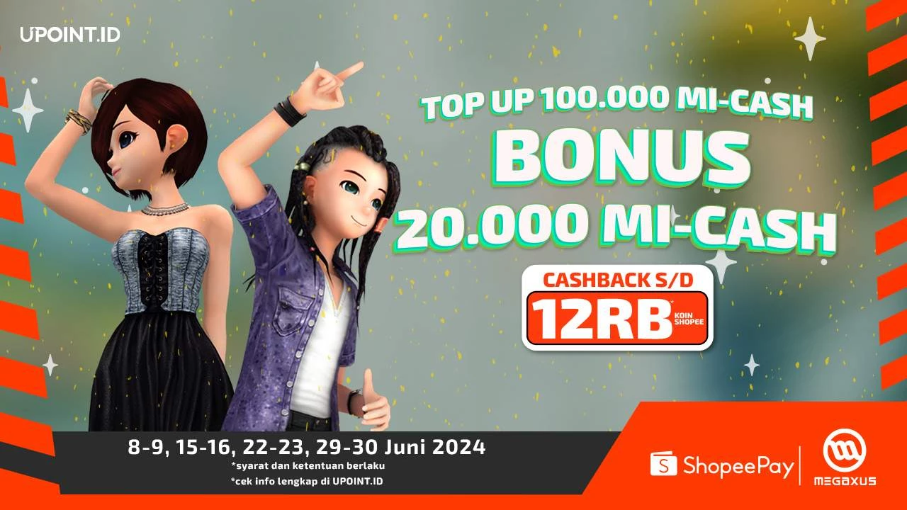 Weekend Deals! Bonus 20.000 MI-Cash dan Cashback 12RB Koin Shopee di UPOINT.ID!