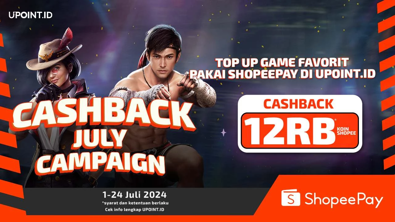 Promo ShopeePay x UPOINT.ID: Dapatkan Cashback hingga 12RB Koin Shopee setiap Pembelian Diamonds untuk Games Apapun di UPOINT.ID!