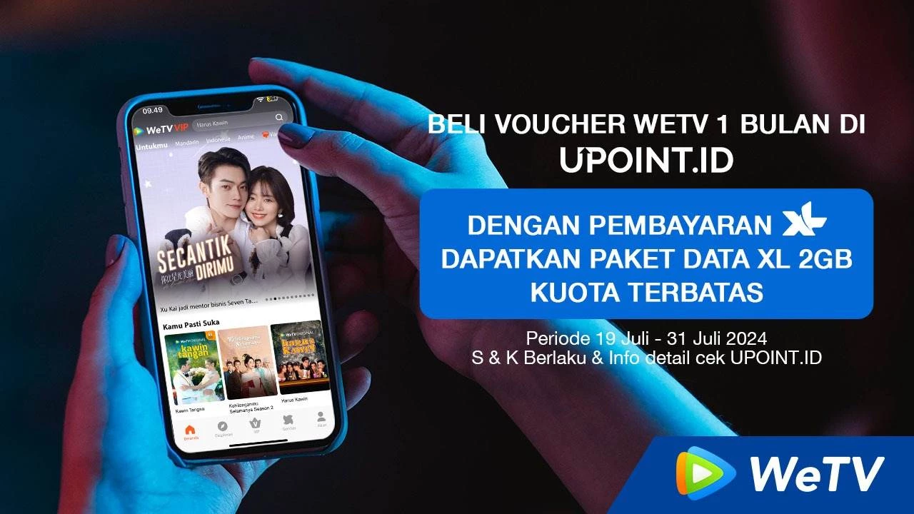 Nikmati WeTV 1 Bulan dan Bonus 2 GB Paket Data XL dengan Promo UPOINT.ID!