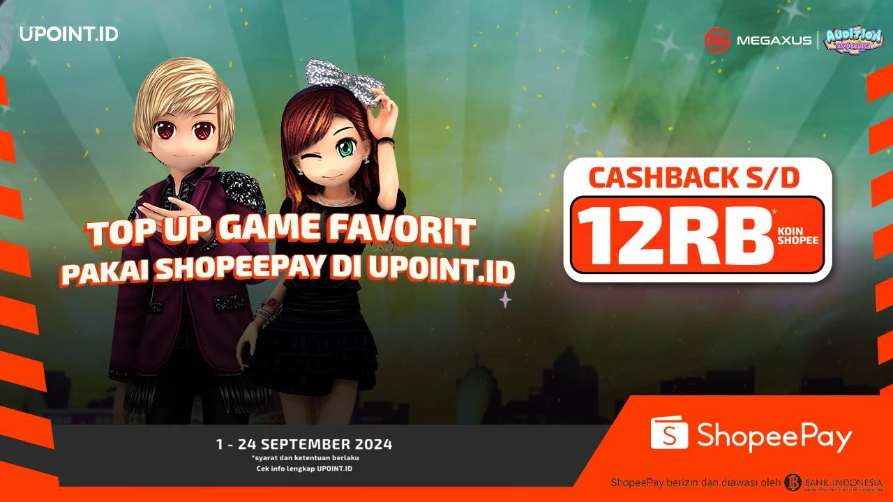 Promo Tactical ShopeePay x UPOINT.ID: Dapatkan Cashback hingga 12.000 Koin Shopee setiap Pembelian Diamonds untuk Games Apapun di UPOINT.ID!