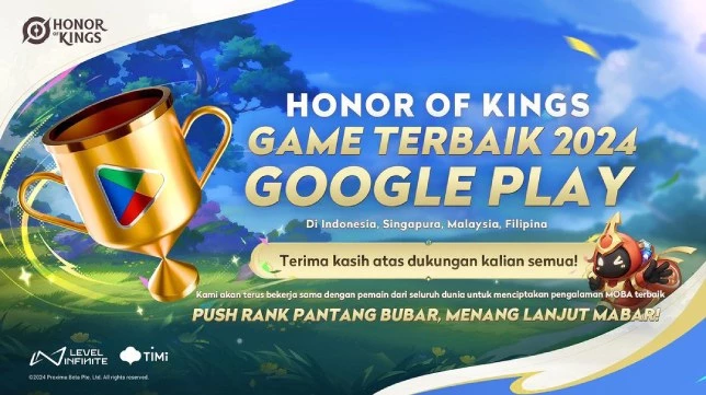 Honor of Kings Bawa Pulang Penghargaan Game Terbaik Google Play 2024 di Asia Tenggara!
