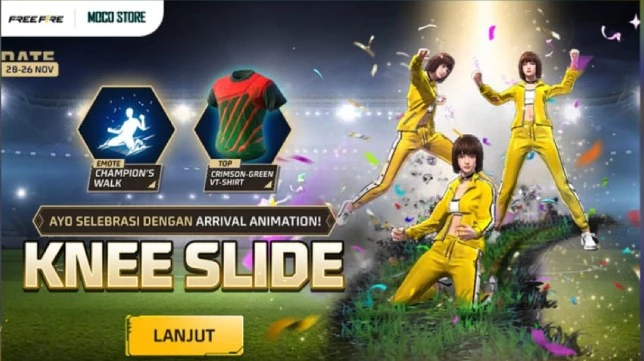 Cara Mudah Dapat Emote Knee Slide Free Fire, Selebrasi Gol Seru!