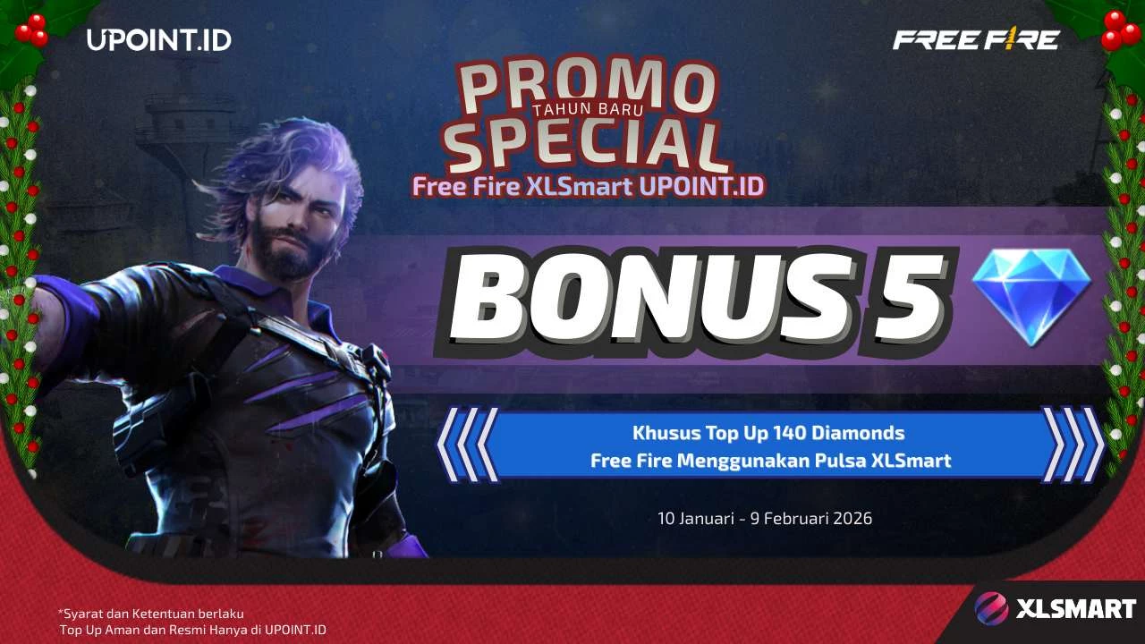 Tahun Baru Tetap Cuan! Top Up Free Fire Pakai Pulsa XL/Axis di UPOINT.ID, Ada Bonus Diamond Menanti!