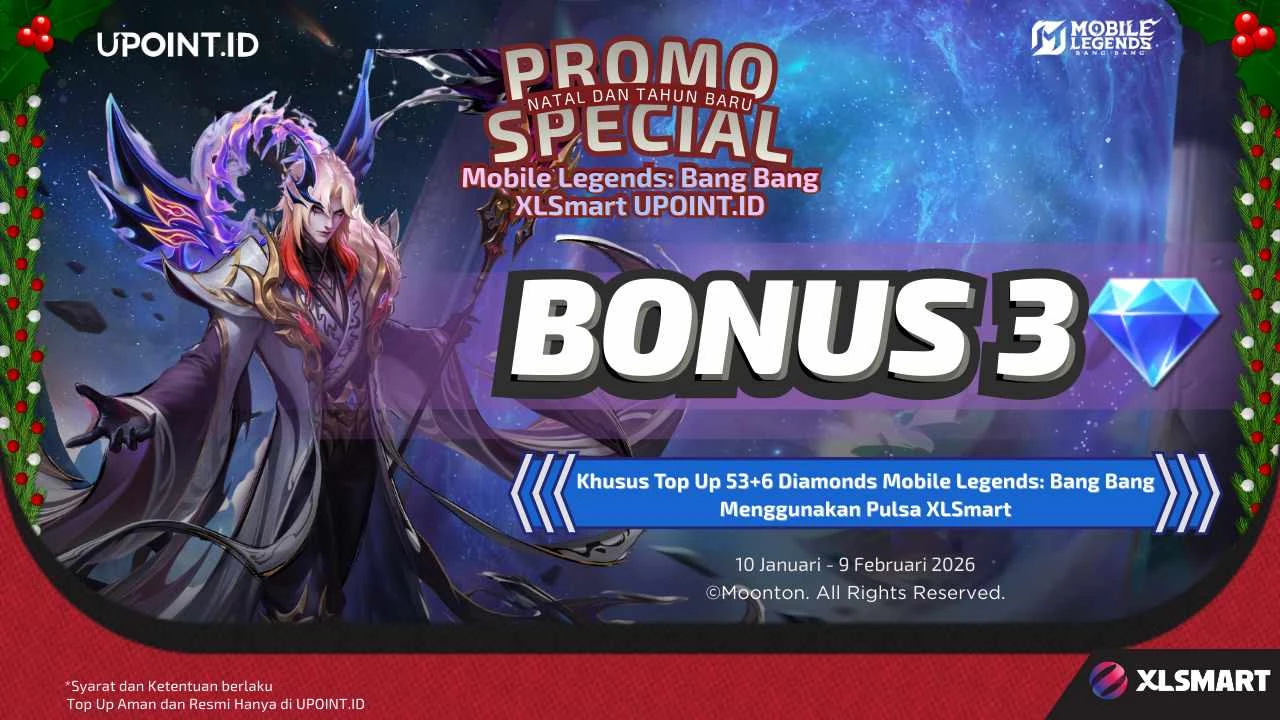 Awal Tahun Hoki! Top Up MLBB Pakai XL/Axis di UPOINT.ID, Bonus Diamond Ngalir Terus!