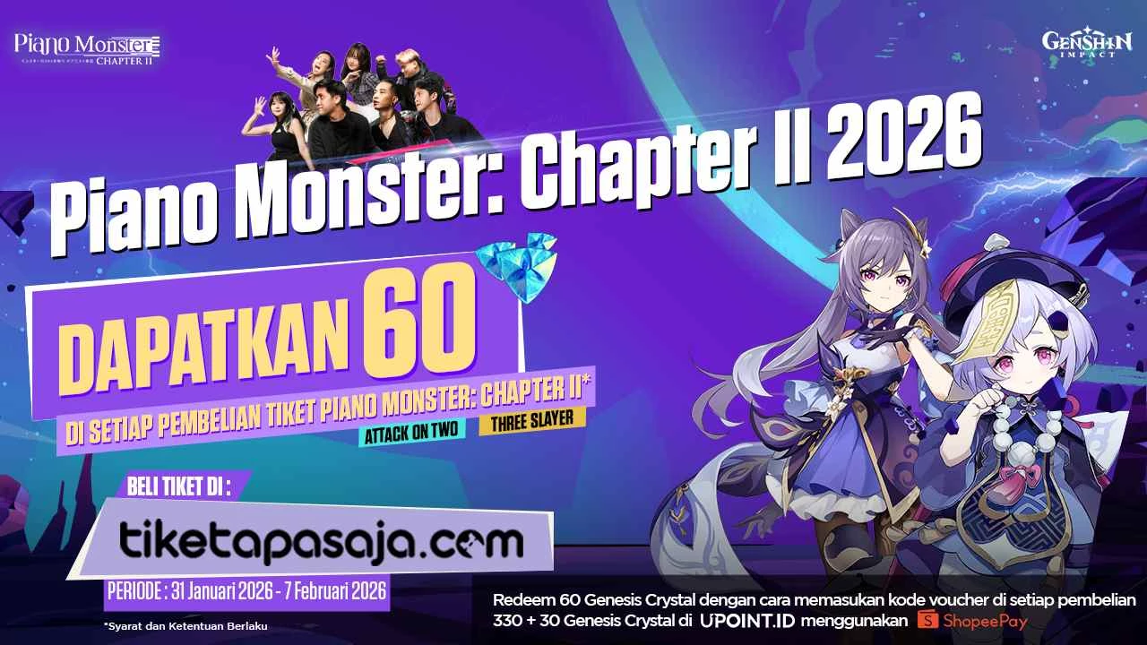 Healing Sekaligus Panen Crystal! Beli Tiket Konser Piano Monster, Bonus Genesis Crystal Menanti bersama UPOINT.ID di Tiketapasaja.com!