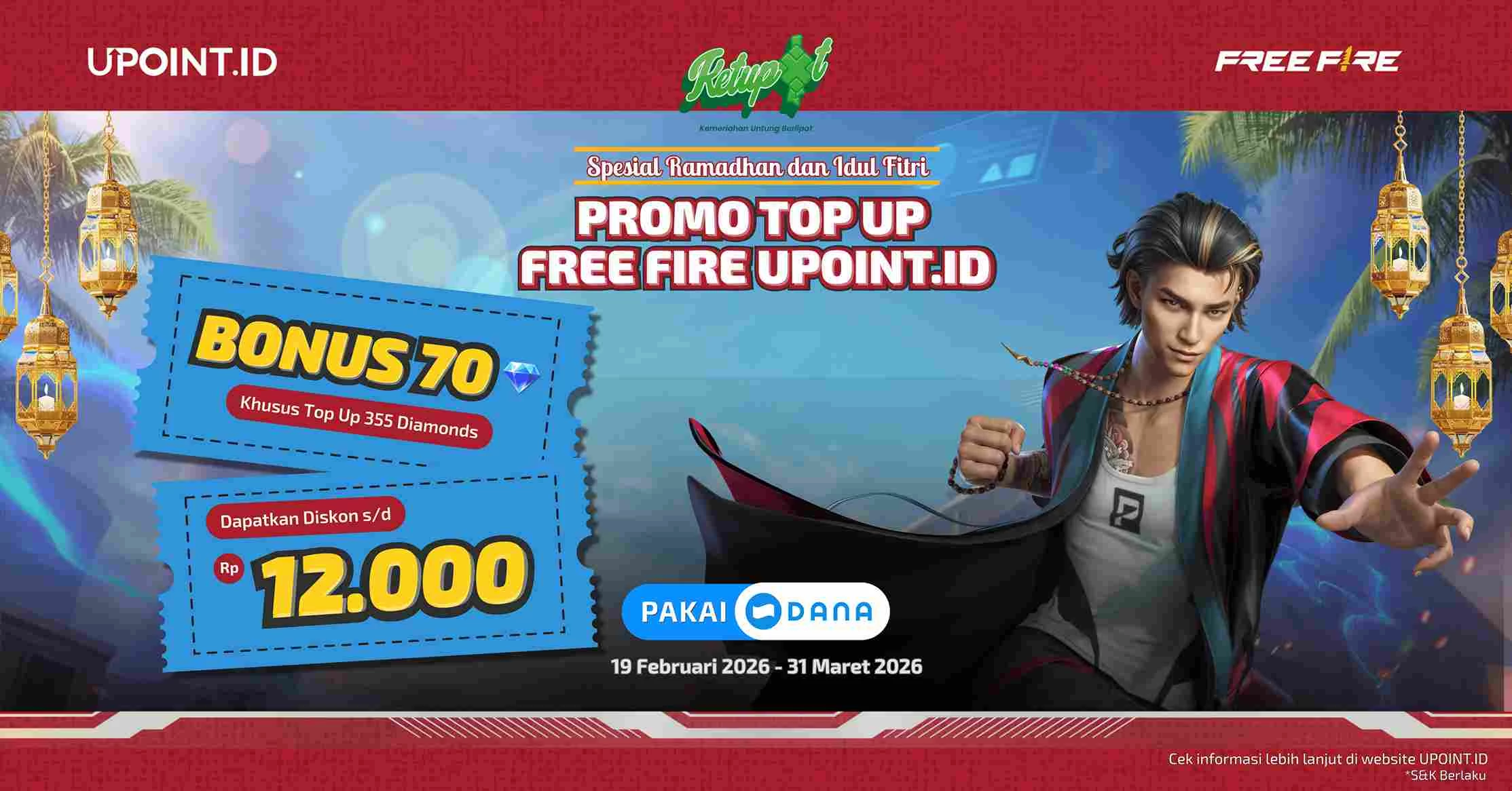 Combo Super Cuan! Top Up 355 Diamond FF Pakai DANA, Dapet Diskon Plus Ekstra 70 Diamond!