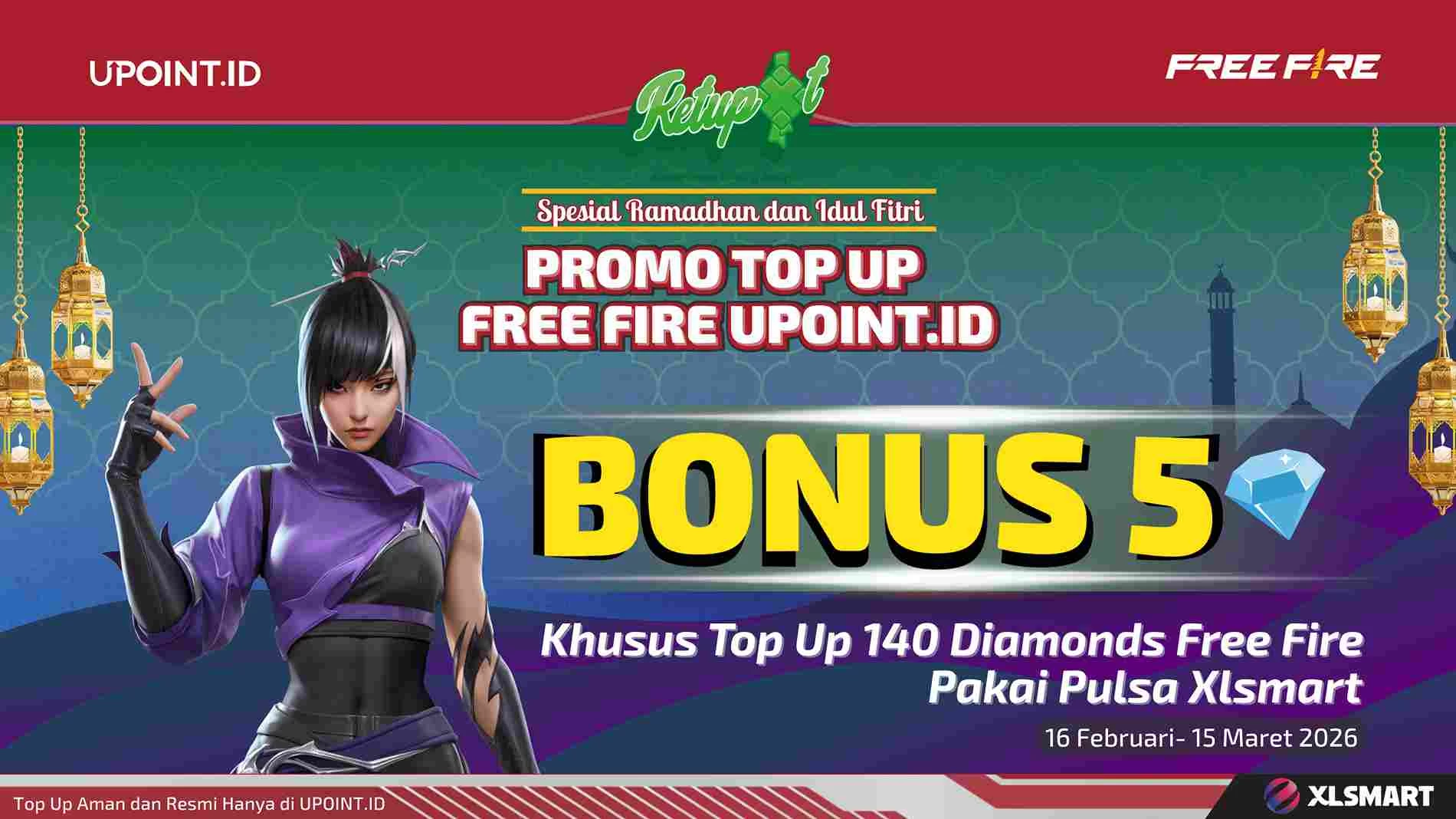 Pengguna XL dan Axis Merapat! Top Up 140 Diamond FF di UPOINT.ID, Makin Cuan Dapat Bonus!