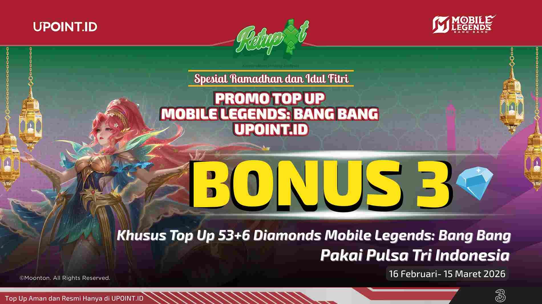 Sultan Land of Dawn Pengguna Tri Merapat! Top Up MLBB di UPOINT.ID, Langsung Diguyur Bonus Diamond!