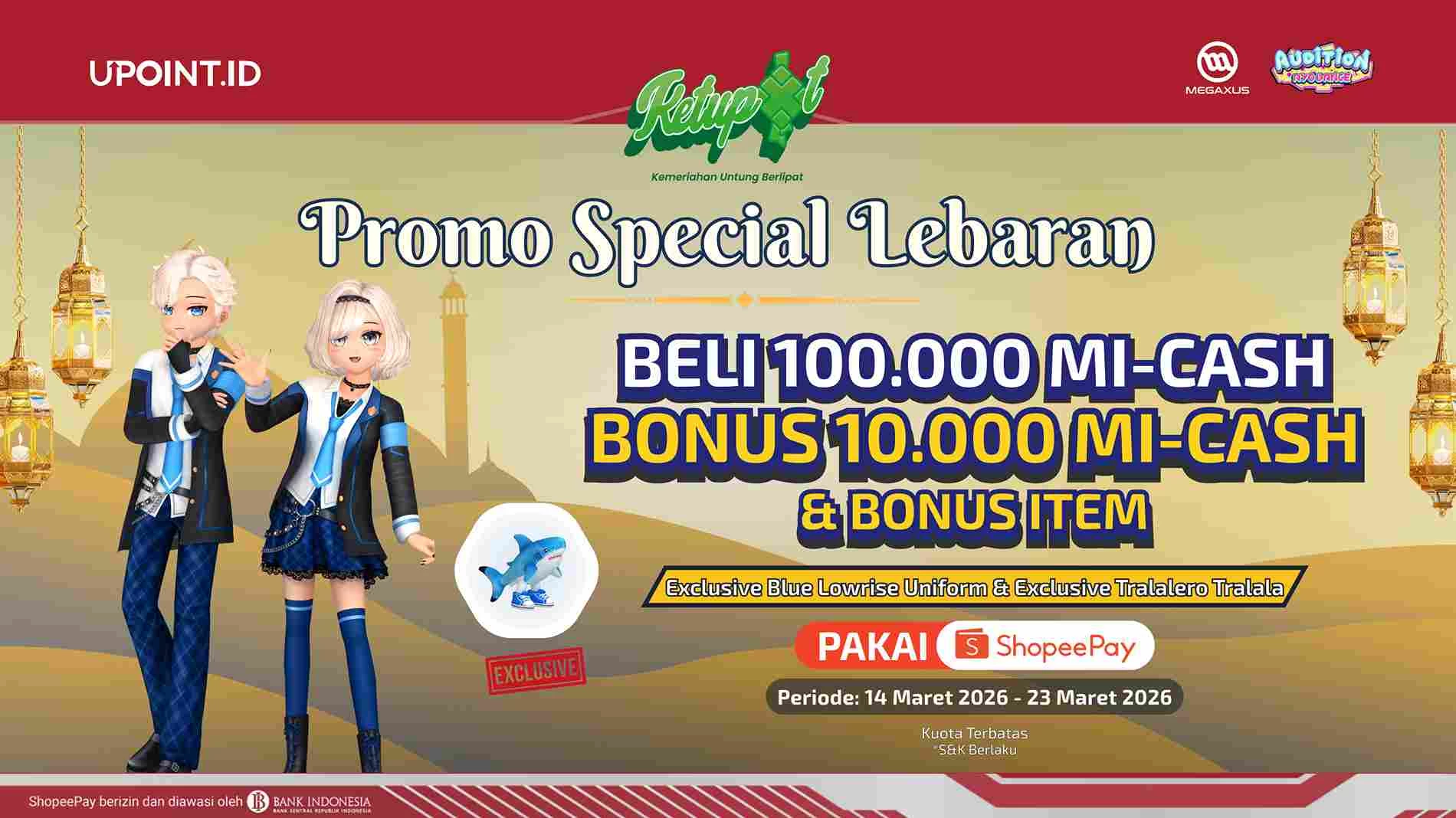 Warga AyoDance Merapat! Top Up 100 Ribu MI-Cash Pakai ShopeePay, Bonus Cash & Item Eksklusif Menanti!