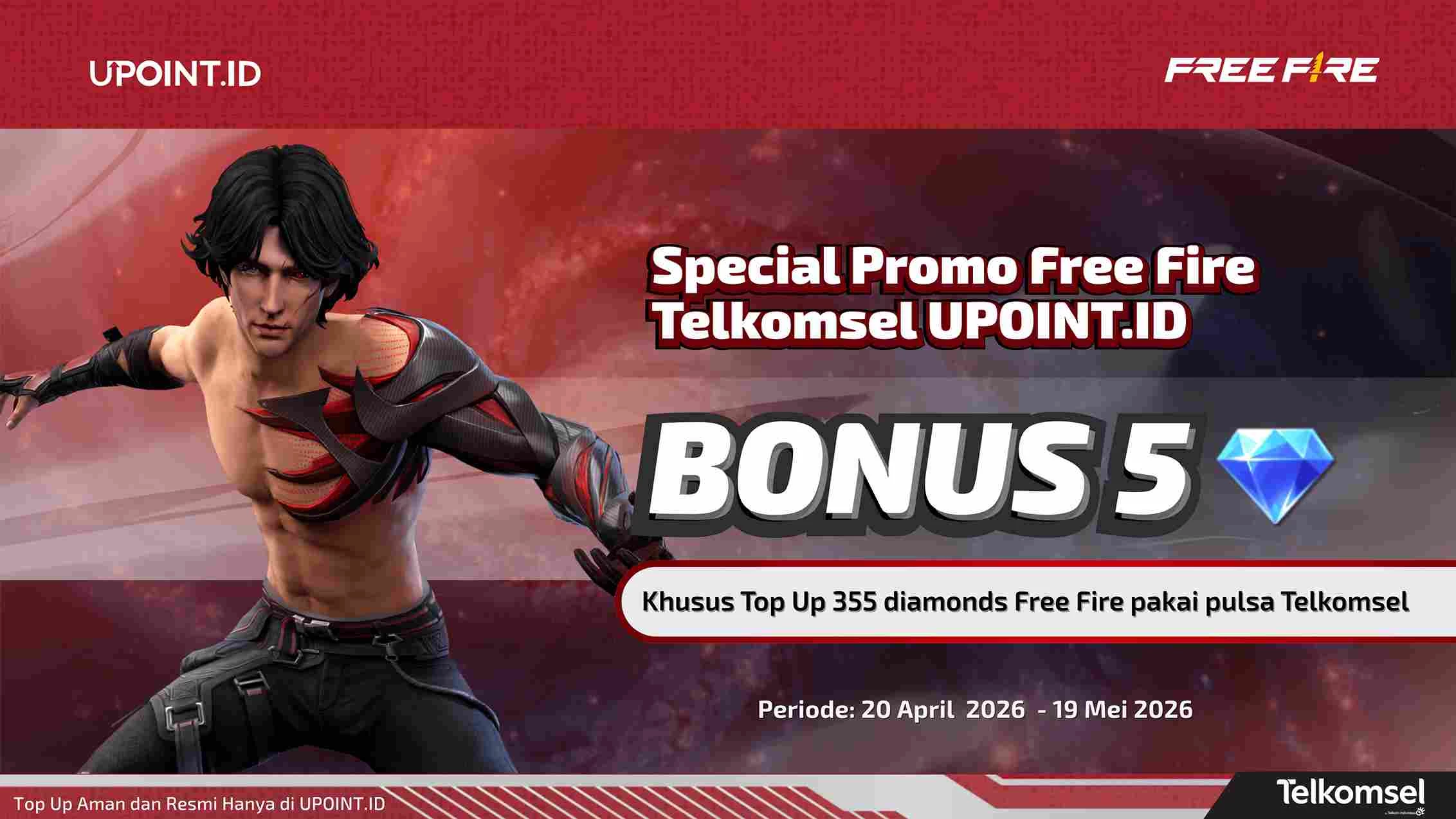 Survivors Telkomsel Gaspol! Top Up 355 Diamond FF di UPOINT.ID, Langsung Dapet Bonus Diamonds di UPOINT.ID!
