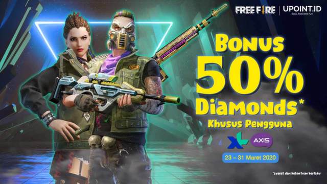 Bonus 50% Diamond Free Fire untuk Teman Main di Rumah!