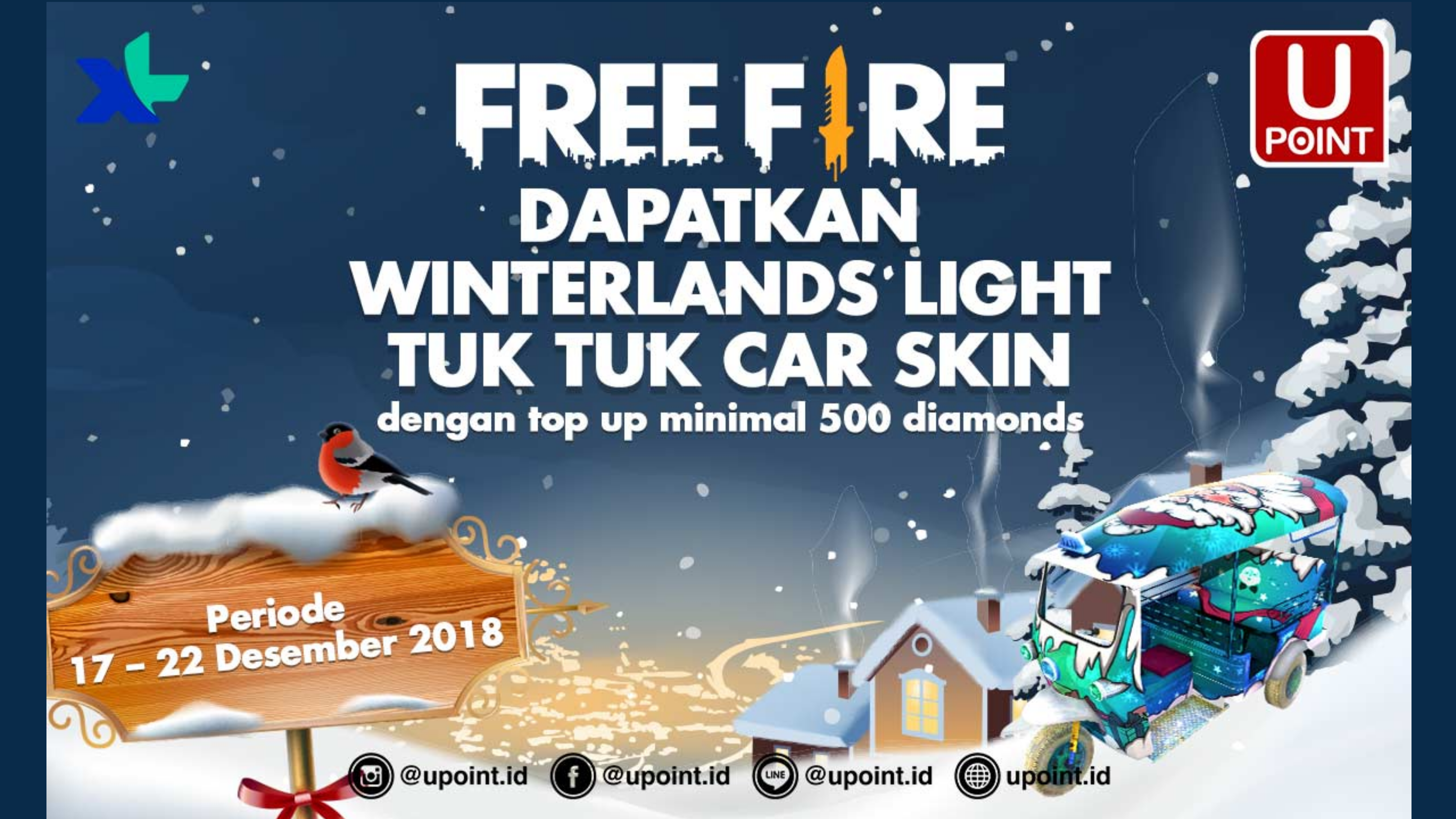 Special Winterlands Skin Free Fire : Winterlands Light Tuk Tuk Skin