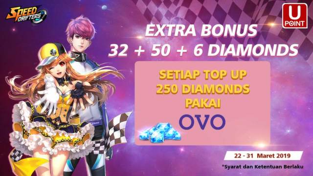 [DIPERPANJANG] Top Up 250 Diamonds Speed Drifters, Bonus EXTRA 88 Diamonds!