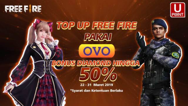[DIPERPANJANG] Top up Free Fire Pakai OVO, BONUS DIAMOND HINGGA 50%!