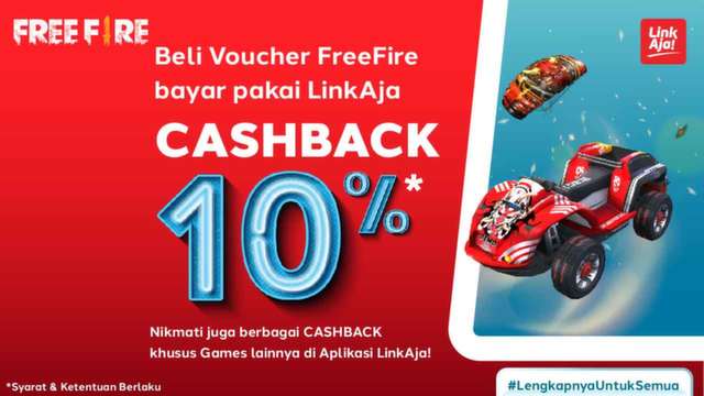 Beli Voucher Game Free Fire Cashback 10% Pakai LinkAja